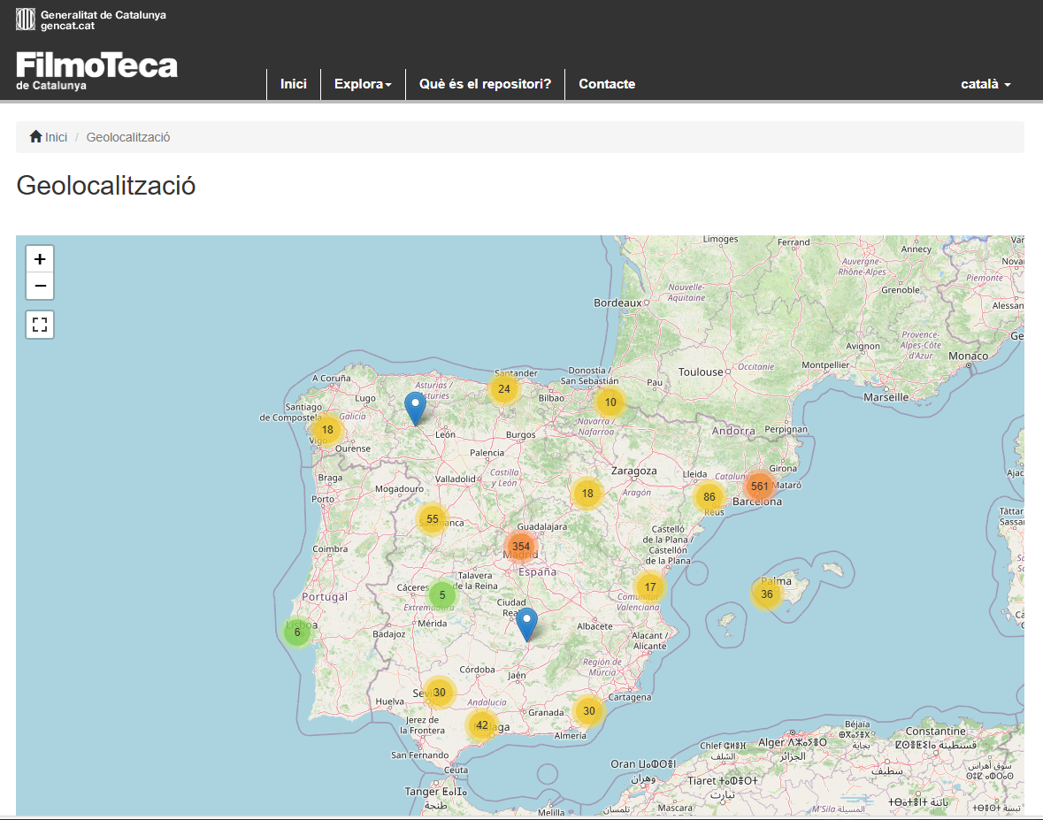 Projecte de geolocalització de fotografies a la Filmoteca de Catalunya